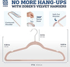 ZOBER Blush Velvet Hangers 50 Pack - Image 3