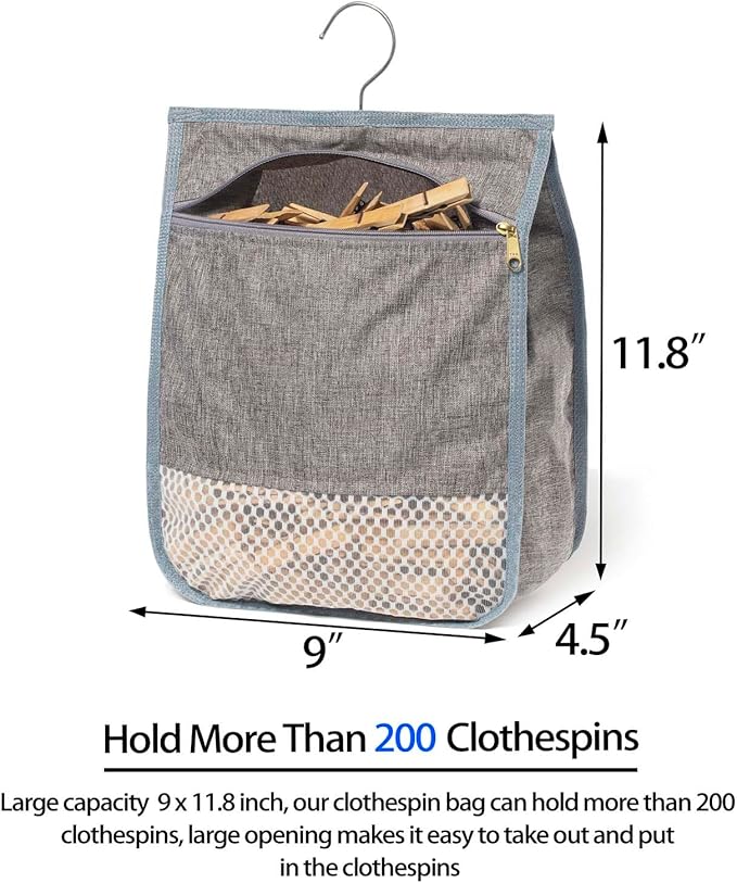 Laundry Clothespin Bag for Clothesline Outdoor, Clothes pin Bag - Image 2