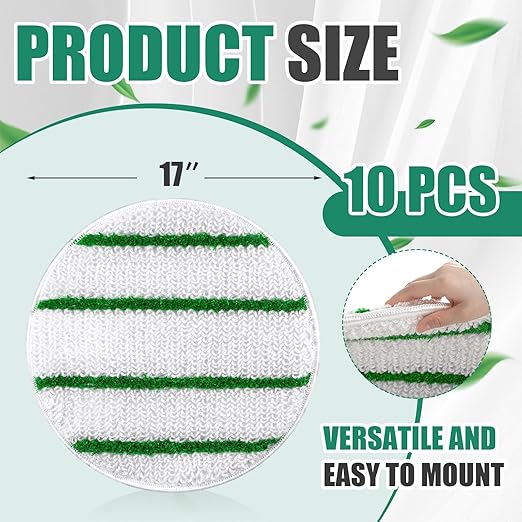 Tioncy 10 Pcs 17 Inches Synthetic Carpet Bonnet Scrubber Brush Carpet Bonnets - Image 2