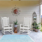 Devoko HDPE Rocking Chair Plastic Outdoor Indoor Patio Rocker Chair High Back All Weather Rocker for Patio Backyard Porch Garden (White) - Image 2