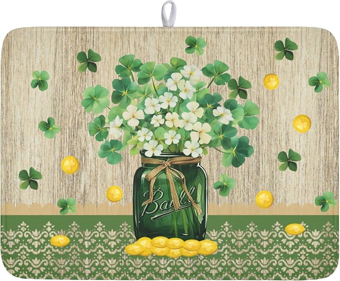 St Patricks Day Dish Drying Mat by Kawani