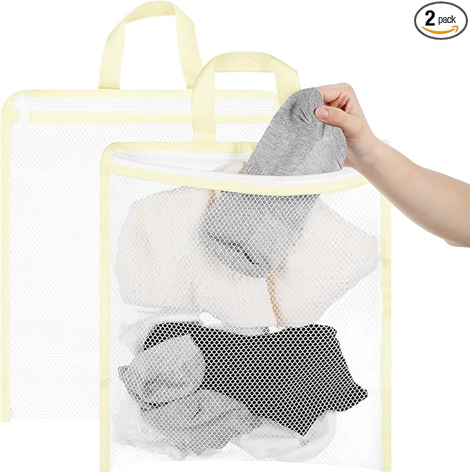 2 Pcs Hanging Laundry Bag Small Mesh Laundry Bag by Unknown