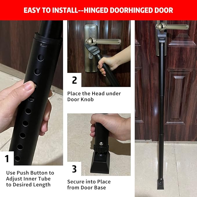 2 Pack 2-in-1 Door Security Bar & Sliding Patio Door Stopper Security Jammer - Image 5