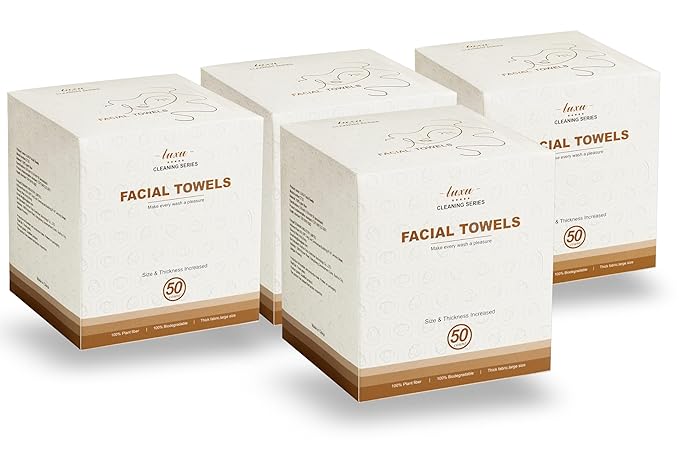 Face Towels, Facial Towels, 200 Ct Disposable Face Towel, 9.8"X9.8"Face Cloths by LUXU