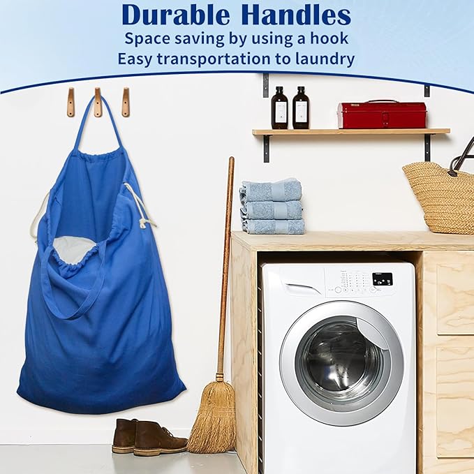 Laundry Bag with Handles & Drawstring Closure 27.6”Wx35"H, Thick Laundry Bag - Image 5
