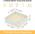 Joyoldelf Sock Drawer Organizer Divider Underwear Organizer 16-cell Fabric - Image 2