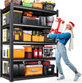 71" H-46 W Garage Shelving Heavy Duty Storage Shelves, Metal Adjustable Shelving Unit, Utility Garage Organizer Shelf for Basement, Pantry, Kitchen, Warehouse, 20" D x 46" W x 71.2" H, Black by Unknown