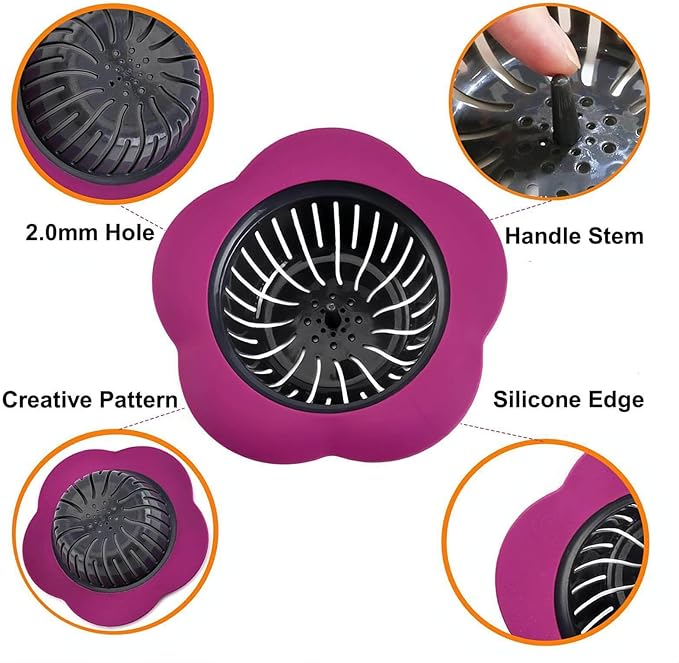 Kitchen Sink Strainer, Large Wide Rim 4.5" Diameter Sink Drain Strainer - Image 2