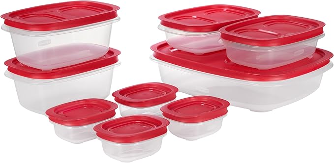 Rubbermaid EasyStore Large Containers, 18-Piece Set, Food Storage Containers by Rubbermaid