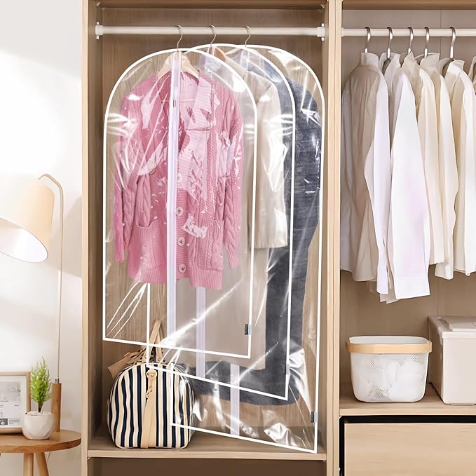 BALEINE 40'' Clear Garment Bags, 6 Packs PEVA Dress Bag - Image 5