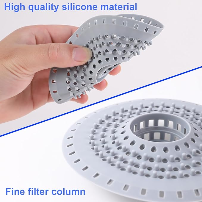 Bathtub Drain Hair Catcher, Silicone Tub Hair Catcher Drain Protector Strainer - Image 4