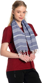 Clotho 4 Pack Navy Blue Turkish Hand Towels - Image 8