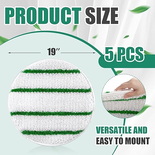 Tioncy 5 Pcs 19 Inches Synthetic Carpet Bonnet Scrubber Brush Carpet Bonnets - Image 2