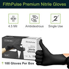 Disposable Black Nitrile Gloves Large 100 Count - Image 7