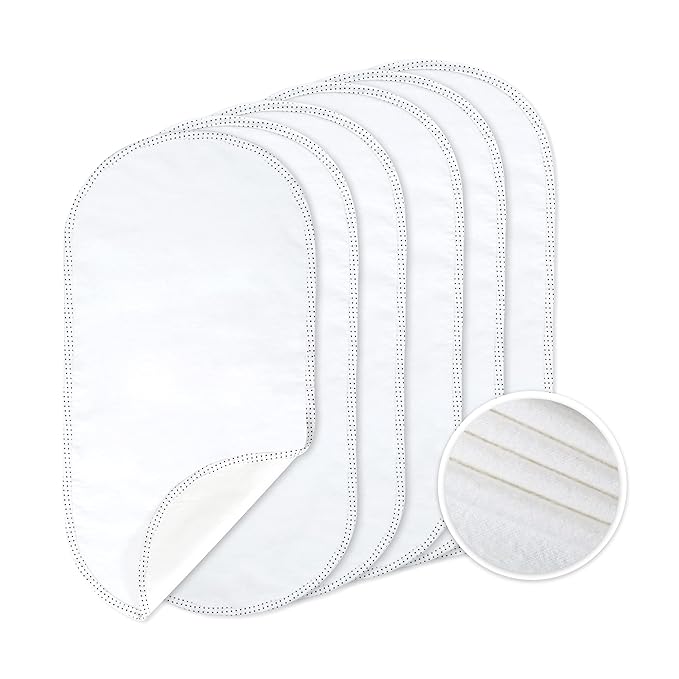 TILLYOU Waterproof Changing Pad Liners 6 Pack, 100% Cotton Reusable Cloth by TILLYOU