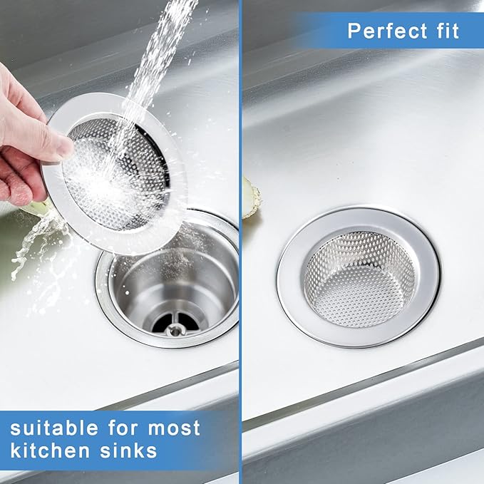 2 Pcs Sink Strainer for Most Kitchen Sink Drain Basket, Upgraded Double-Layer - Image 7