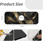 Kitchen Sink Splash Guard，Black and metallic gold marble Faucet Mat Sink - Image 3