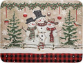 Winter Snowman Dish Drying Mat 18x24 Inch Red Buffalo Plaid Holiday Dish by Giwawa