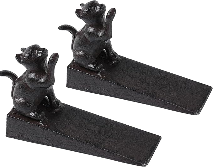 Notakia Cat Door Stopper Heavy Duty Rustic Cast Iron Cute Door Stopper by Notakia