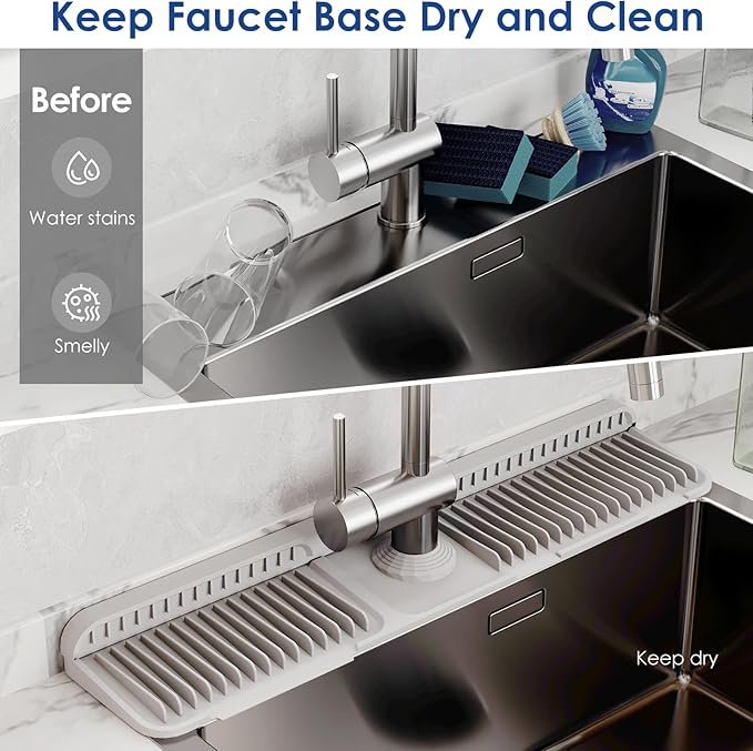 24 Inch Silicone Faucet Mat for Kitchen Sink Splash Guard - Image 6