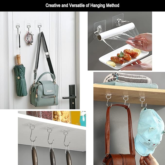 15 pack Large Adhesive Wall Hooks, Damage-Free Waterproof Rustproof 33Ib Max - Image 5