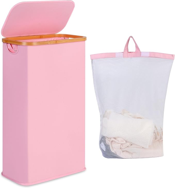 65L Slim Laundry Hamper, Narrow Laundry Basket by iEGrow