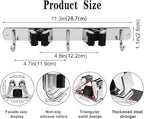 2 Racks and 3 Hooks Broom and Mop Holder Wall Mounted Garage Organizer Storage - Image 3