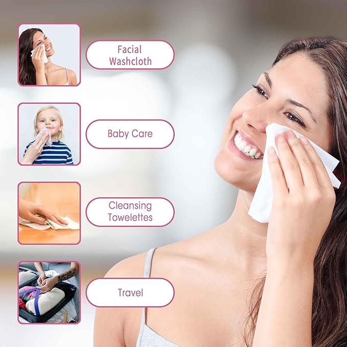 Disposable Face Towels, Extra Thick, Skin Cleansing Wipes - Image 4