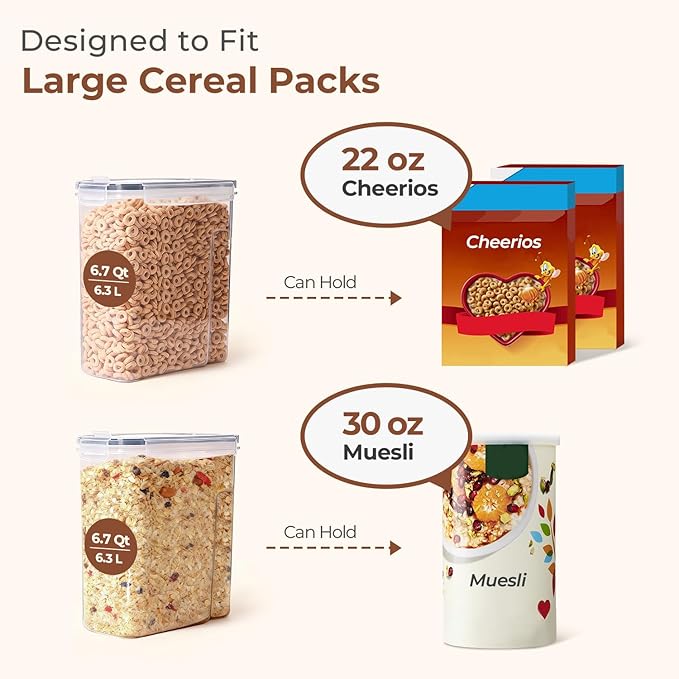 ComSaf Cereal Storage Containers Set – Airtight Food Storage - Image 4