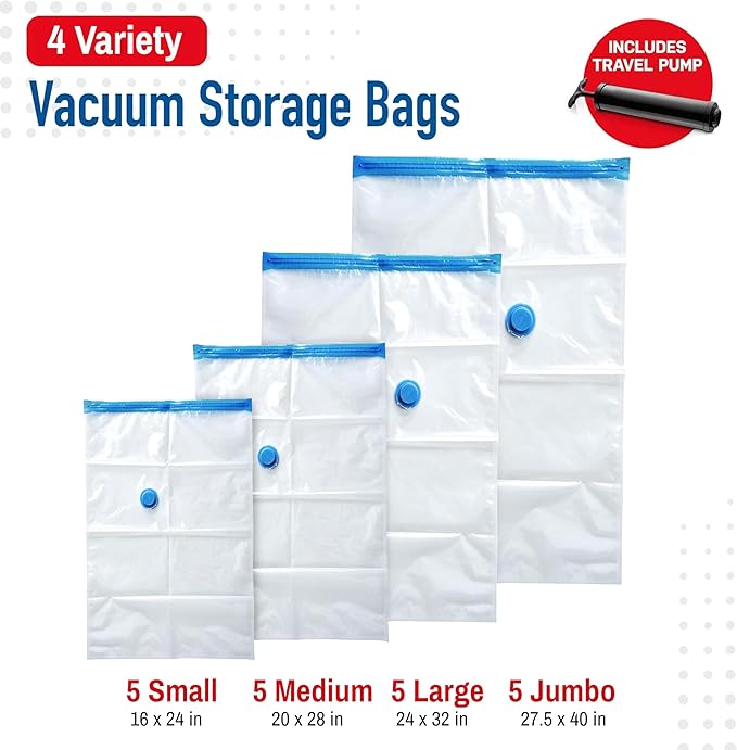 20-Pack Variety Vacuum Storage Bags - Image 3