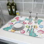 Easter Dish Drying Mat for Kitchen Counter Colorful Bunny Holiday Microfiber - Image 6