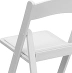 Flash Furniture Hercules Series Folding Chair - White Resin - Set of 4 800LB Weight Capacity Comfortable Event Chair - Light Weight Folding Chair - Image 16
