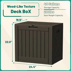 Devoko 40 Gallon Deck Box Outdoor Storage Box Waterproof for Patio, Large Outdoor Storage Bench Lockable for Outside (Deep Brown, 40 Gallon) - Image 7