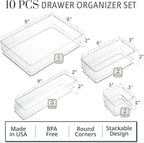 STORi SimpleSort 10-Piece Stackable Clear Drawer Organizer Set | Multi-size - Image 2