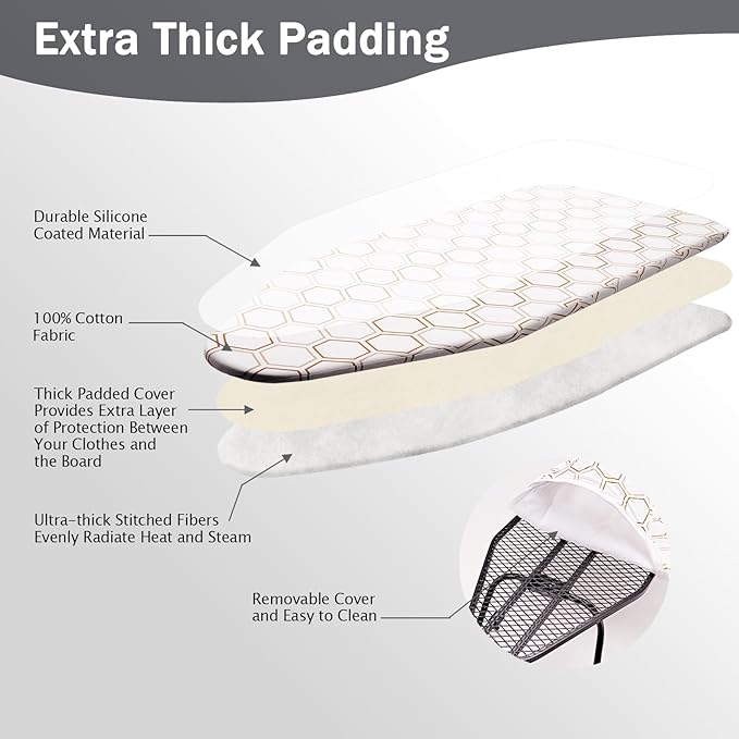 SheeChung Small Ironing Board Cover and Pad 12"x32", Tabletop Ironing Board - Image 5