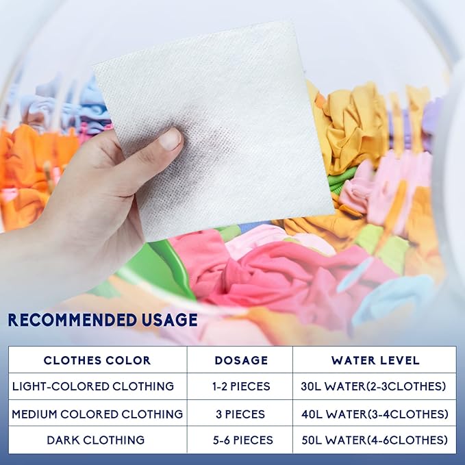 Color Absorber Laundry Sheets 216 Count, Dye Catcher to Prevent Clothes from - Image 5