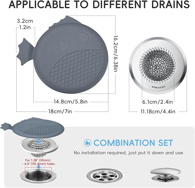 Bathtub Drain Hair Catcher, Wokdada Fast Drainage Shower Drain Hair Catcher - Image 7
