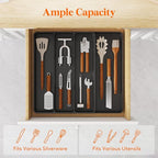 Lifewit Utensil Organizer for Kitchen Drawer, Expandable Cooking Silverware Tray - Image 2