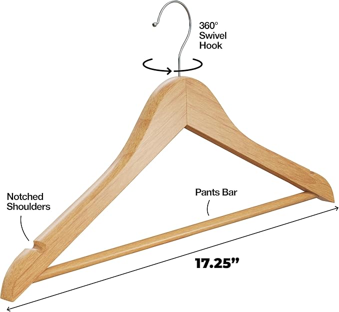 Home It Wooden Hangers 30 Pack - Image 4