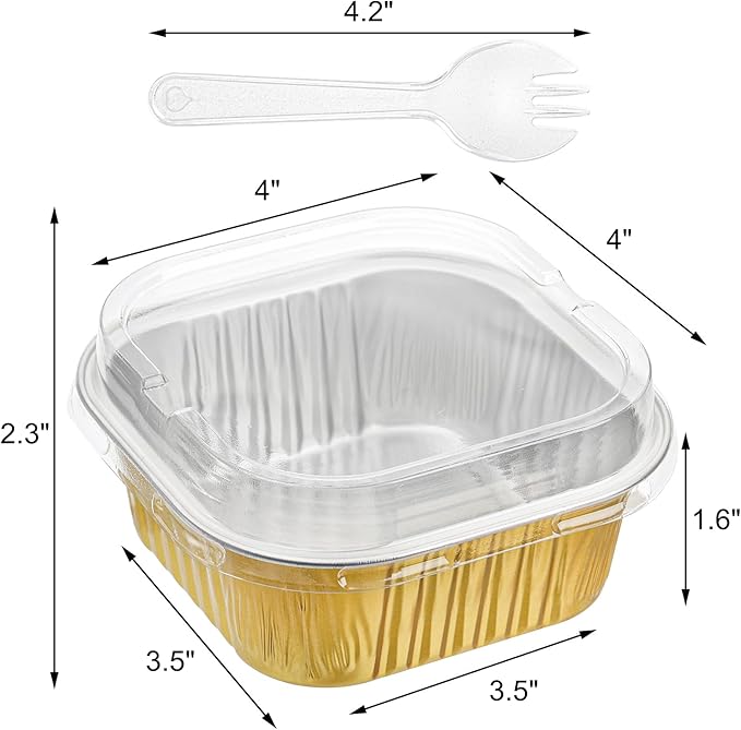 ZEAYEA 60 Pack 10 oz Aluminum Foil Baking Cups - Image 2