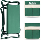 TomCare Upgraded Garden Kneeler Seat Widen Soft Kneeling Pad Garden Stools Garden Bench with 2 Large Tool Pouches Outdoor Foldable Gardening Gifts for Women Men Gardeners, Green - Image 4