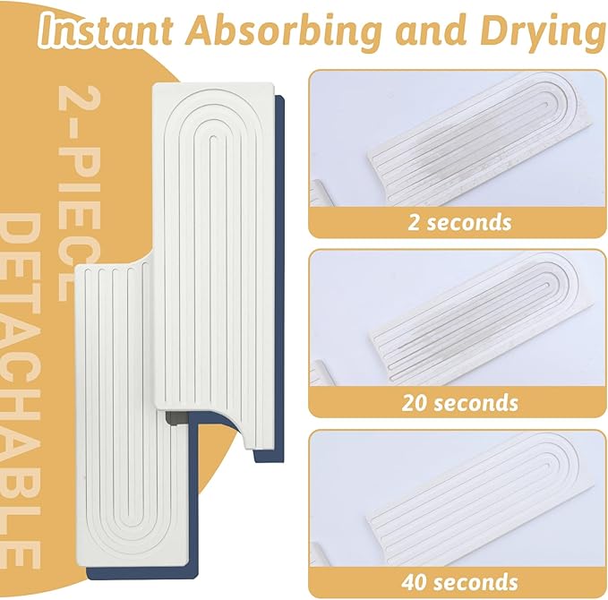 U Shape Sink Draining Mat Behind Faucet, Super Absorbent Diatomite Fast Drying - Image 5
