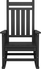 SERWALL Oversized Rocking Chair, Outdoor Rocking Chair for Adults, All Weather Resistant Porch Rocker for Lawn Garden, Black - Image 12
