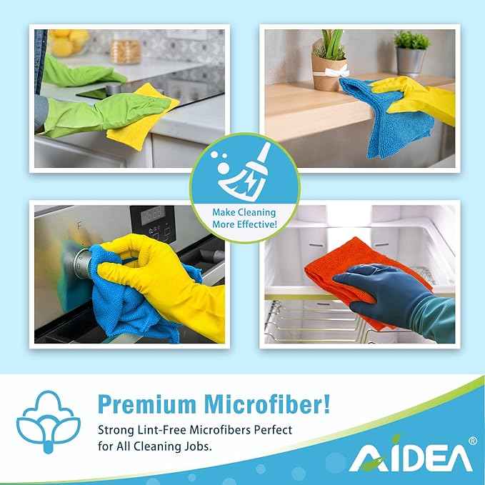 AIDEA Microfiber Cleaning Cloth 100PK, Soft Absorbent Rags, Microfiber Towels - Image 7