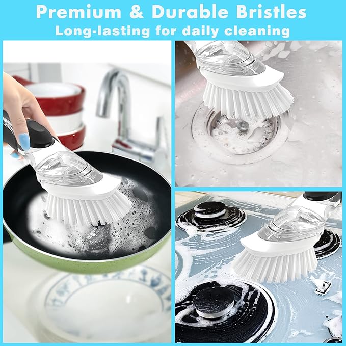 Dish Brush Refill, 8 Pack Soap Dispensing Dish Brush Refills, Dish Brush - Image 4