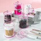 2 Pack Qtip Holder, Canister Apothecary Jar Set, Bathroom Jars - Image 5