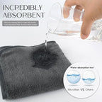 KinHwa Microfiber Hand Towels for Bathroom Soft and Absorbent Face Towels Grey - Image 5