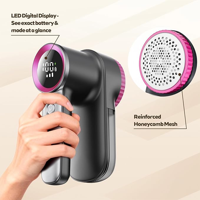 Rechargeable Fabric Shaver & Lint Remover, Electric Sweater Defuzzer - Image 5