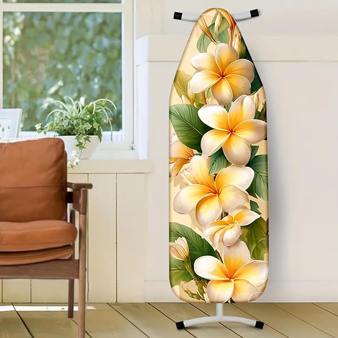 Nuxovilar Yellow & White Floral Pattern Ironing Board Cover, 15×54 inch - Image 2