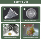 200 PCS Disposable Kitchen Sink Strainer Mesh Bags, Anti Clogging Elastic - Image 5